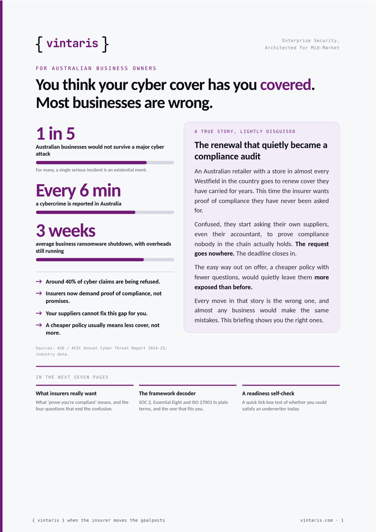 Cover of the Vintaris guide: When the Insurer Moves the Goalposts